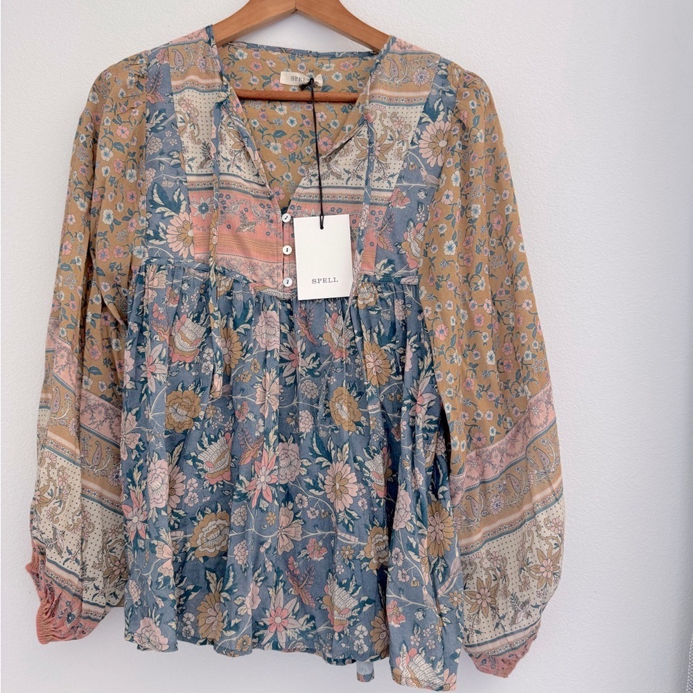 SPELL- Mossy Boho Blouse- Evening